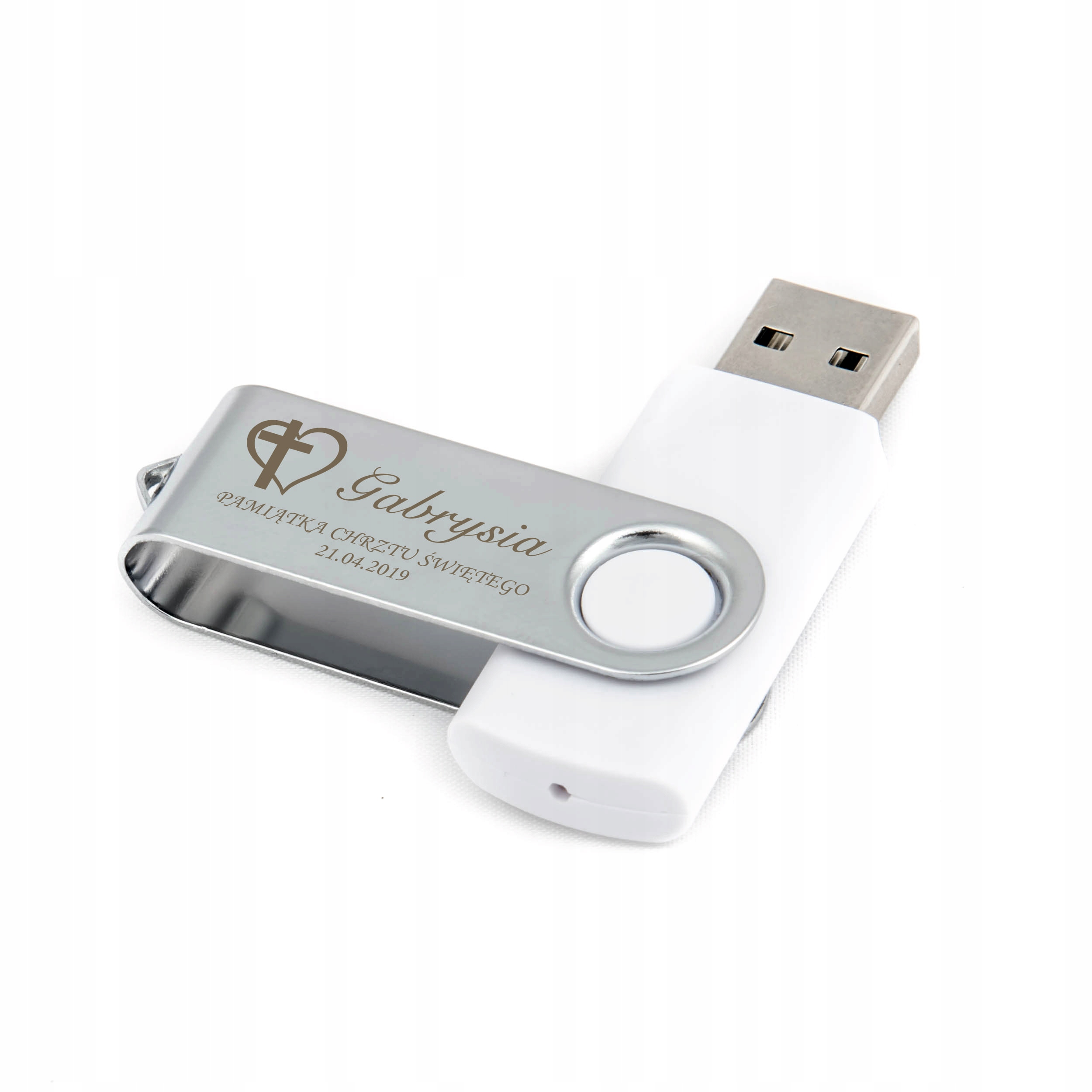 Pendrive Pamięć USB 8 GB z grawerem na CHRZEST ŚW Marka MemoRabbit