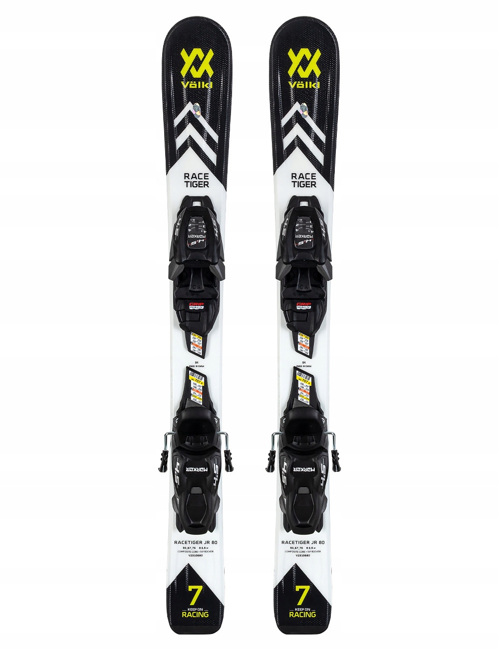 Narty dziecięce Völkl Racetiger Jr wiązanie Market Fdt 4.5 z Grip Walk 80