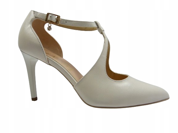 Ecri perla lodičky se zapínáním na kotníku elegantní svatební Sala 37