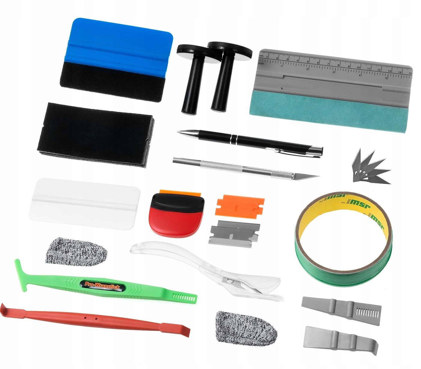 30× Zestaw rakla nóż żyłka skrobak magnes Wrapstick do aplikacji do folii PPF