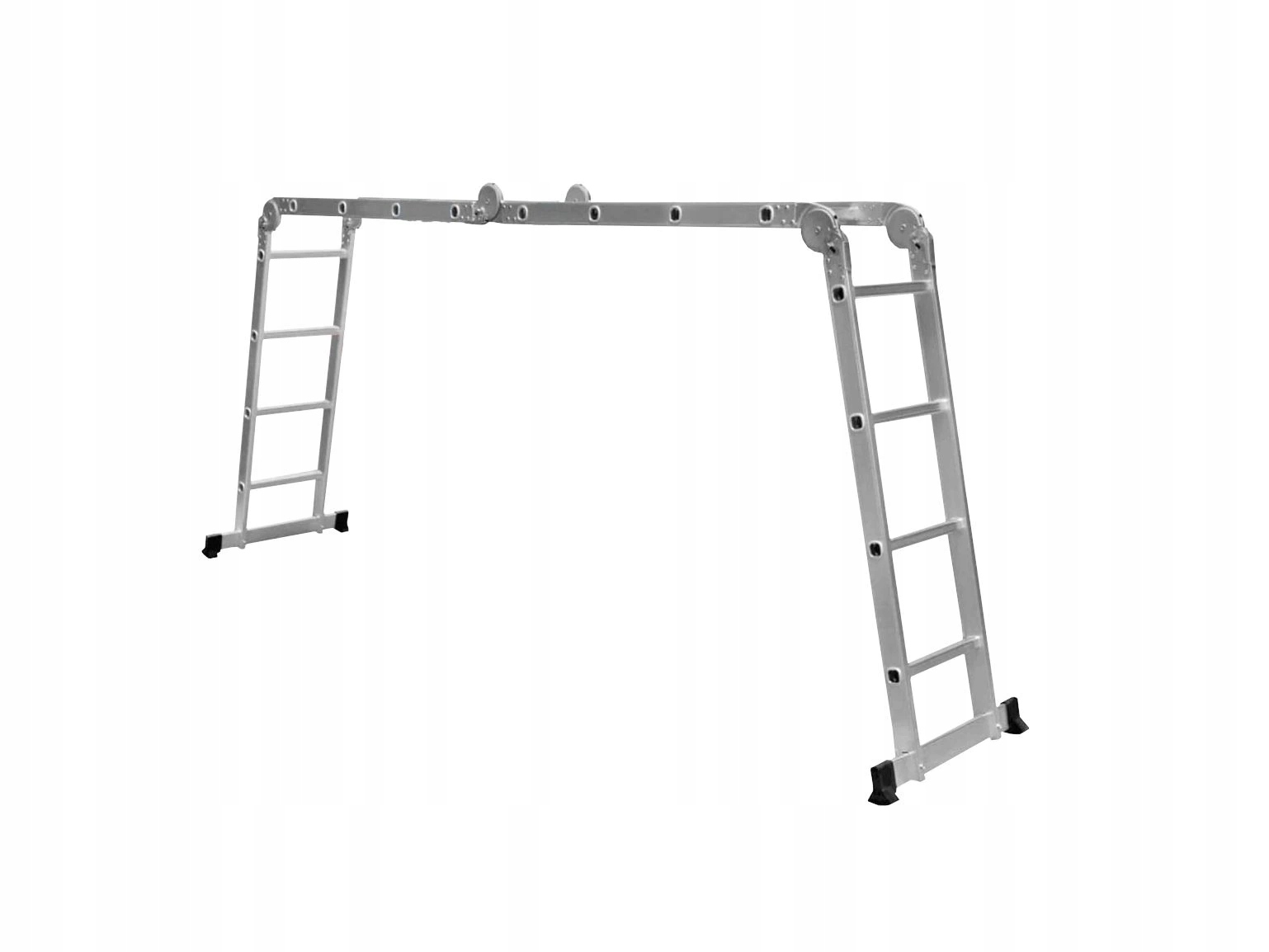 Viacúčelový kĺbový skladací rebrík 3,7 m, hliníkový, nosnosť 150 kg