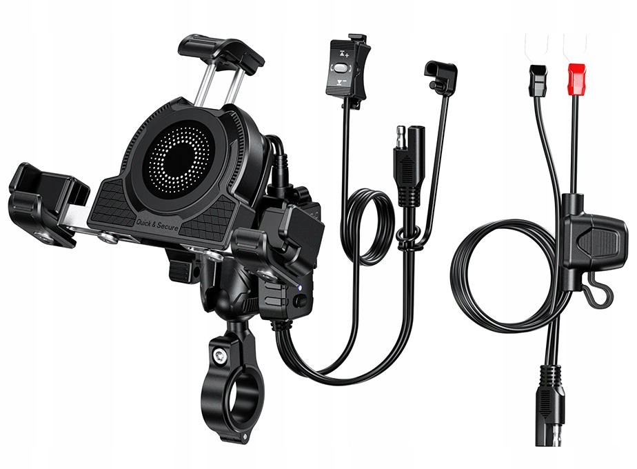 Antivibračná Motocyklová Rukoväť S Indukciou, diaľkové ovládanie 2 x Usb-c