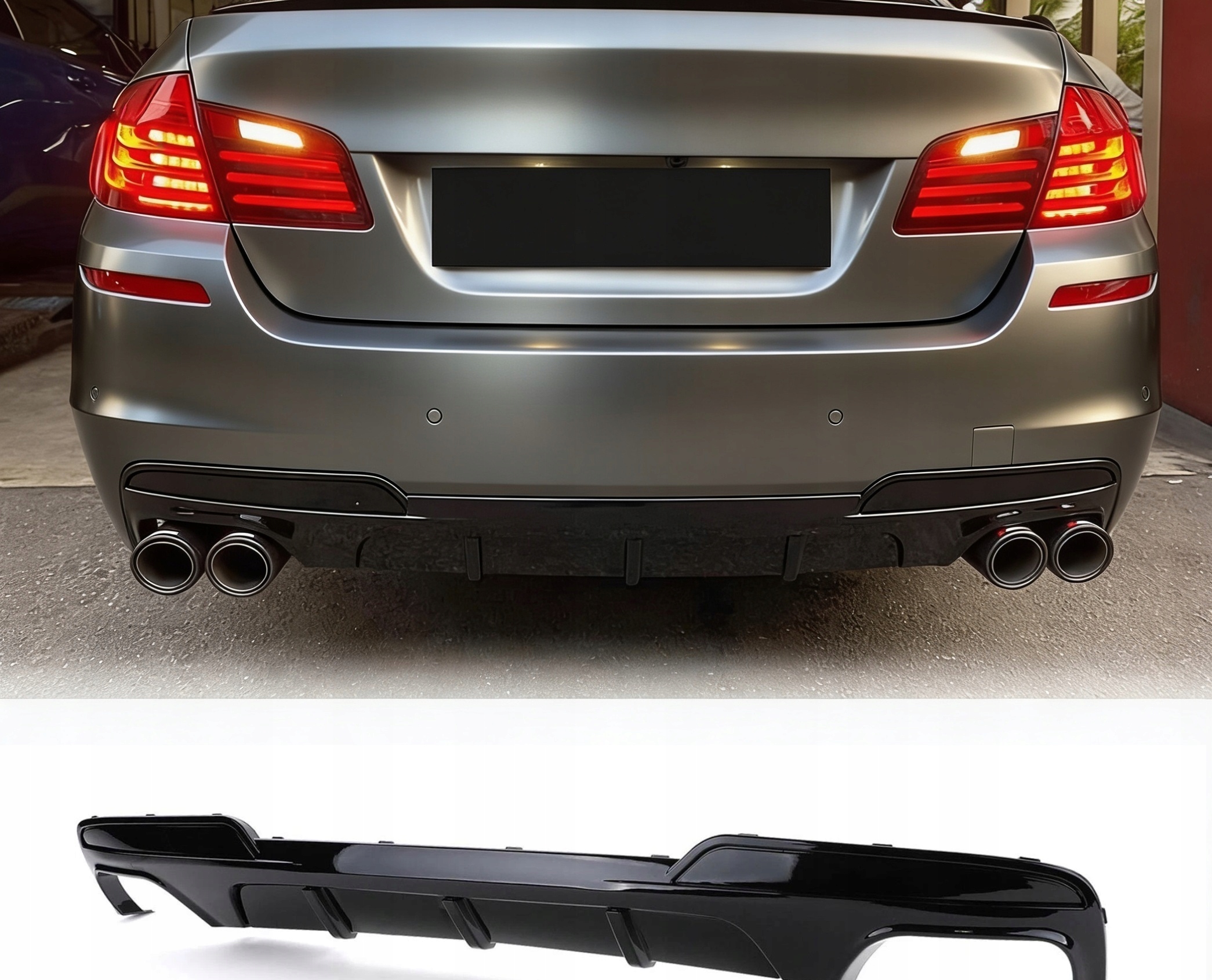 Difuzér Zadného Nárazníka pre Bmw F10 F11 M Sport M Balík Čierny M5 Look