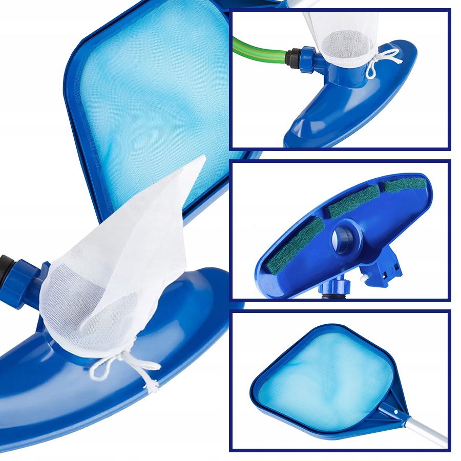 ZESTAW DO CZYSZCZENIA BASENÓW basenowy SZCZOTKA ODKURZACZ SIATKA NA KIJU EAN (GTIN) 5906516831709