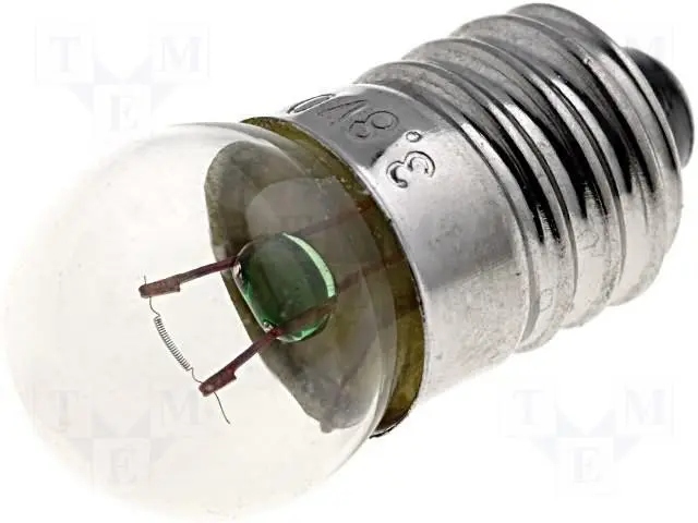 Żarówka E10 3,8V 300mA z gwintem