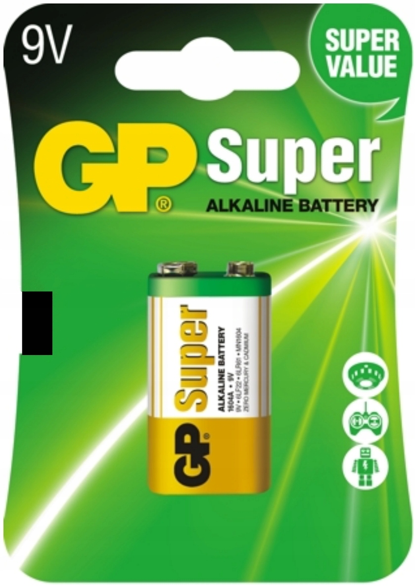 

Baterie Gp Alkaline 6F22 9,0 V 1 szt