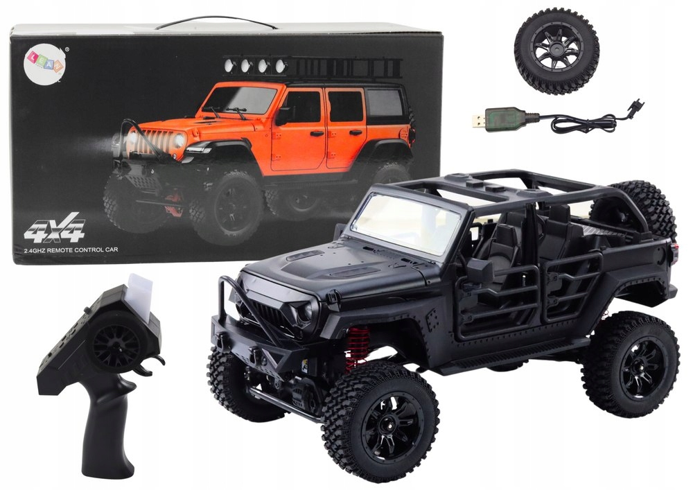 Auto terenowe R/ C 2. 4G napęd 4x4 czarny Lean Toys 435x245 mm