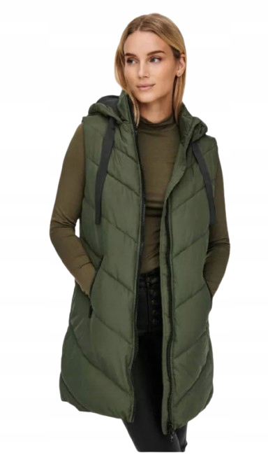 Jdy Dámská Khaki Vesta Na Zip, Velikost 7F