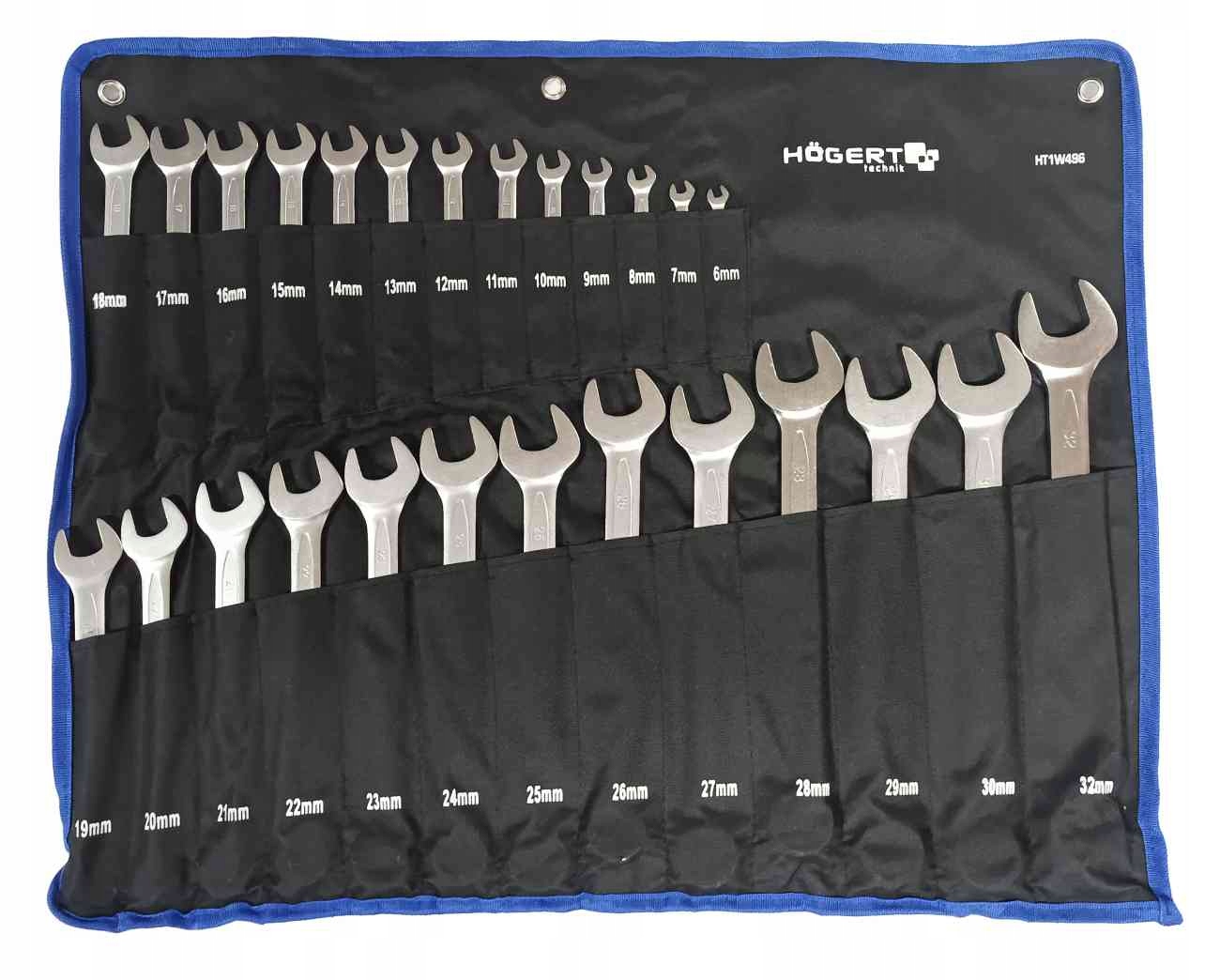 KLUCZE PLASKO OCZKOWE 6 32mm HOGERT HT1W496 26szt EAN 5901867144836