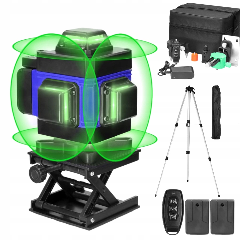 Laserová Vodováha Křížová 360 Laser 4D Vodováha 16 Linií Sada Stativ