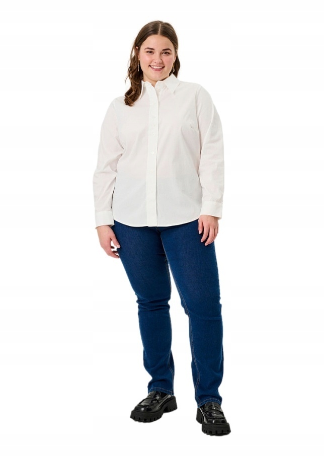 Halenka Adia Adia Klasická Bílá Košile Knoflíky Bavlna A388 44