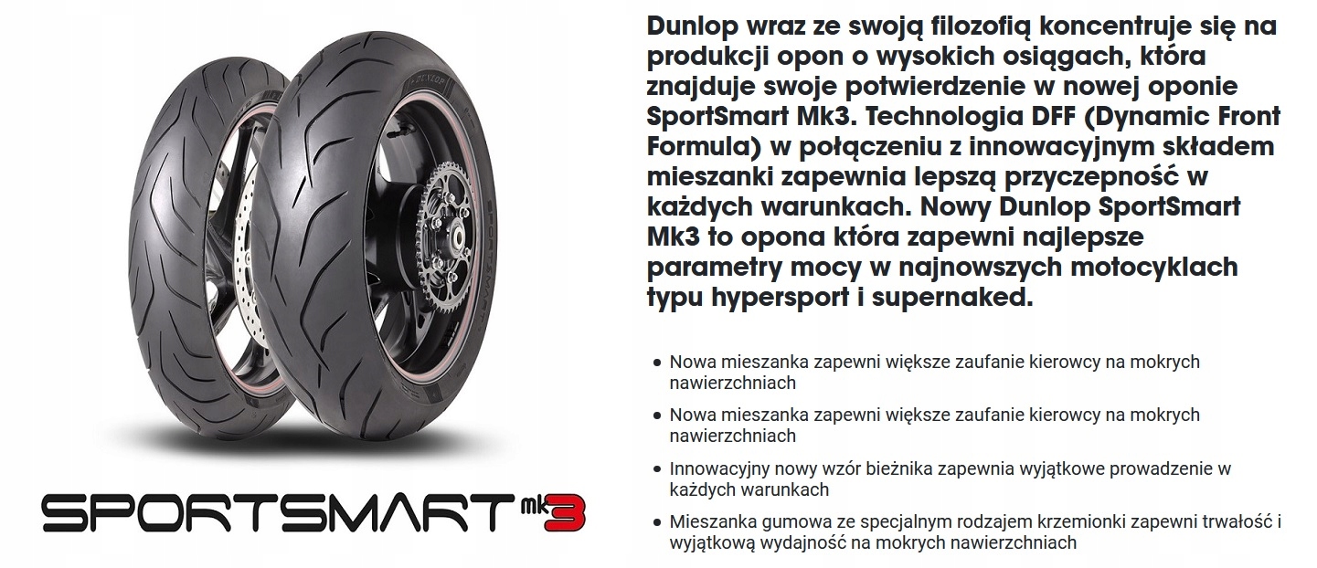 200/55ZR17 DUNLOP SPORTSMART MK3 78W TYŁ 200/55/17 Marka Dunlop