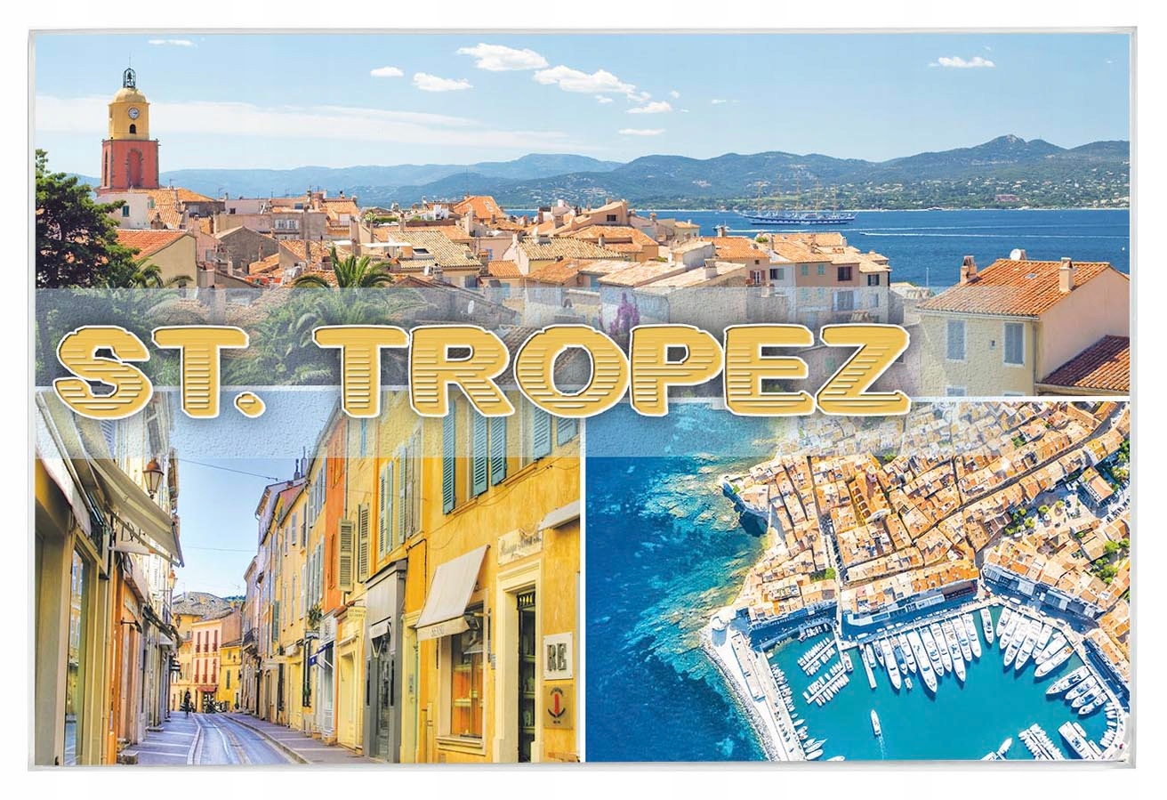 

Magnes na lodówkę szklany miasta - Saint Tropez