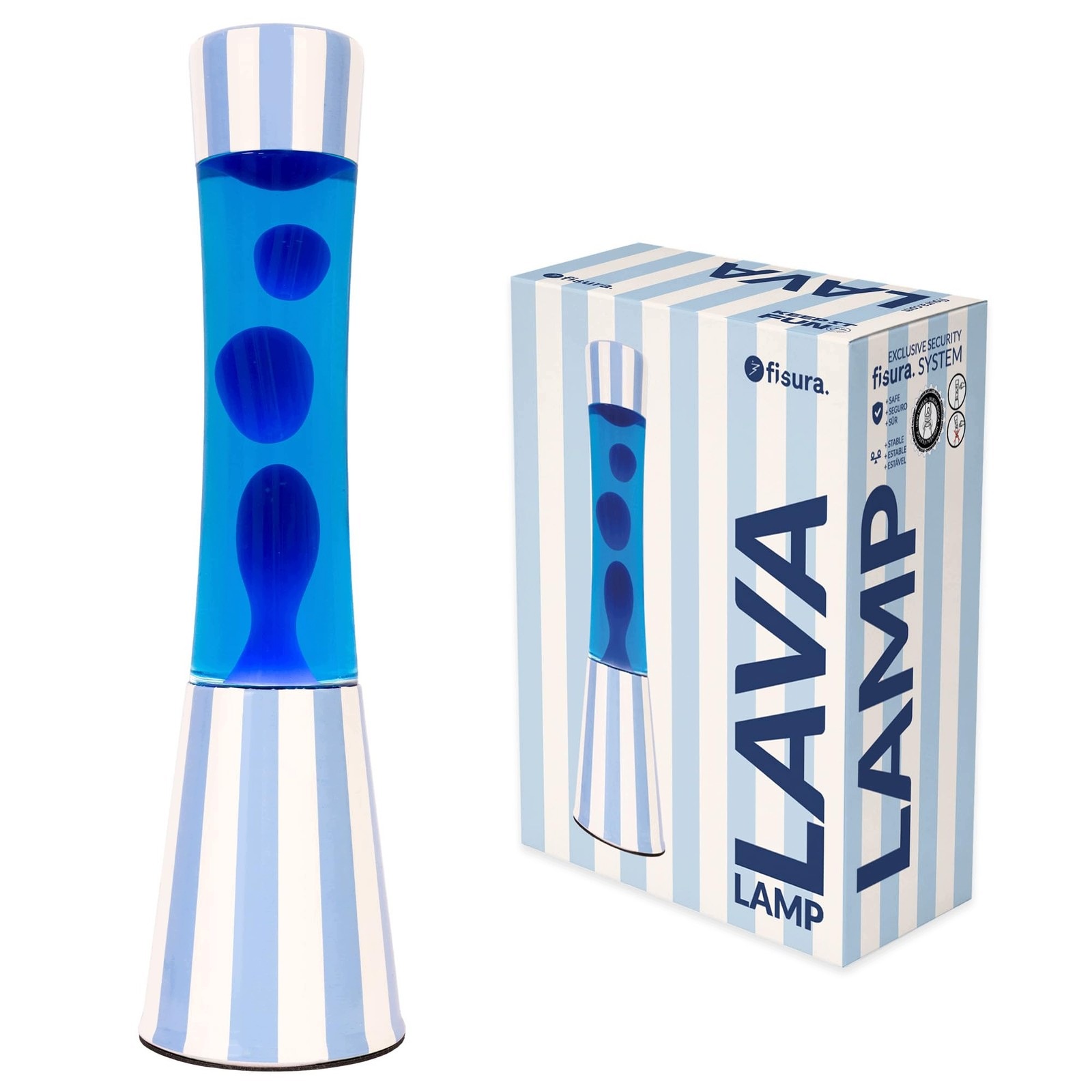 Lávová lampa Lava Lawa lampička 11322 Fisura modrá s magmatickými pruhy