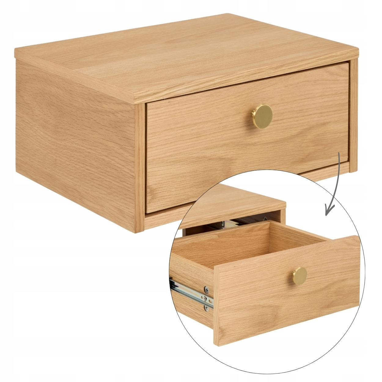 Nočná Skrinka Závesná Na Stenu So Zásuvkou béžová nočný stolík do spálne