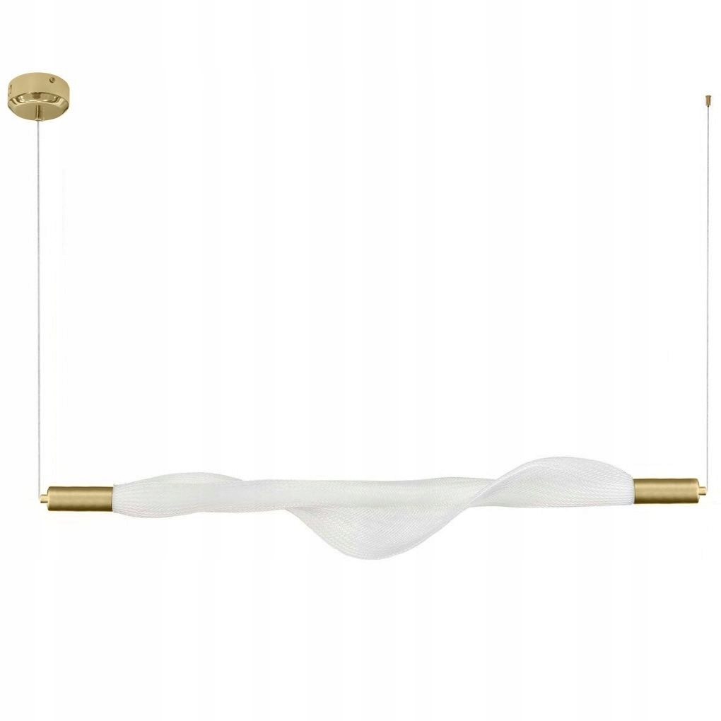 Moderná Led závesná stropná lampa Zlato-biela, nastaviteľná, pozdĺžna, 88 cm