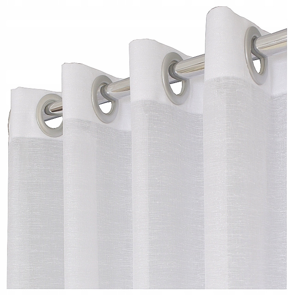 

Firana Woal Len Srebrzysty Przelotki Metal 600x250