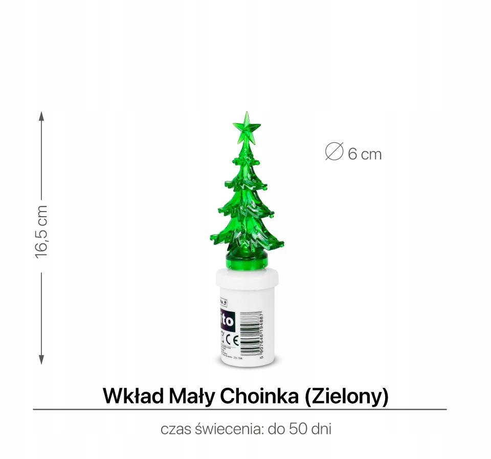 Wkład Elektryczny Choinka 16,5 cm Zielony LED S5 Marka RAL