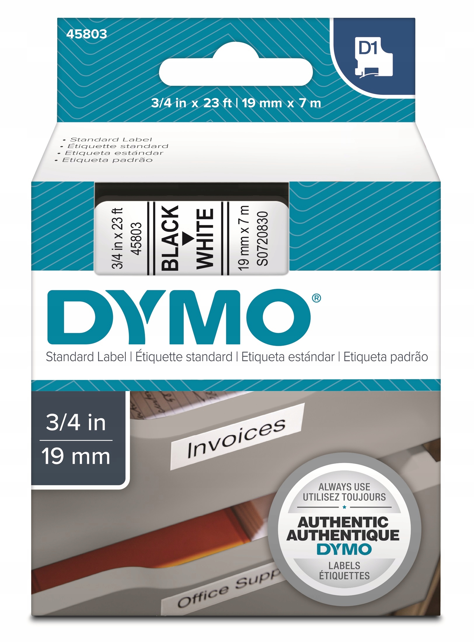 Taśma Dymo D1 19 mm 7 m 10 szt.