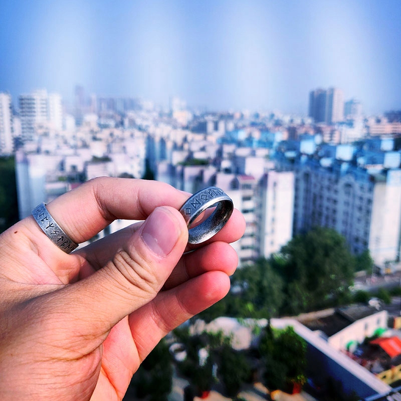 PIERŚCIEŃ STALOWY WIKINGÓW NORDYCKI GOTYCKI 316L Materiał stal