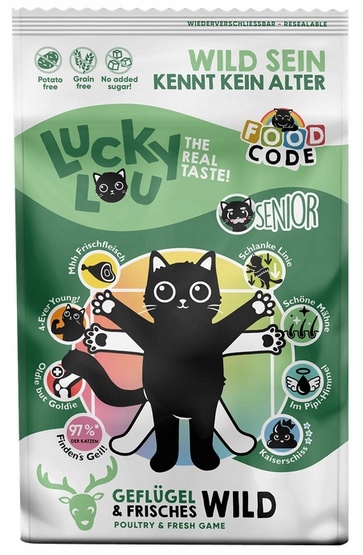 Levně Lucky Lou Food Code Lifestage Senior Flugel & Wild 750g