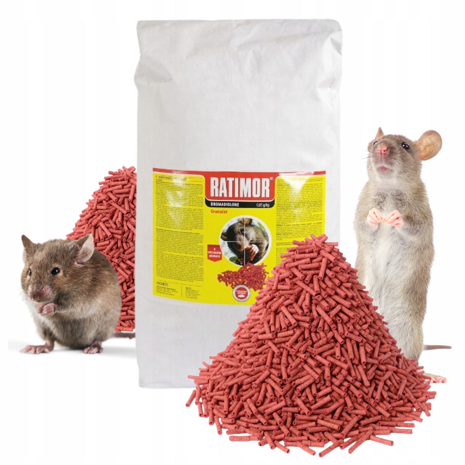 Ratimor Bromadiolon Trutka na myszy i szczury 25ppm Trucizna Granulat 5kg