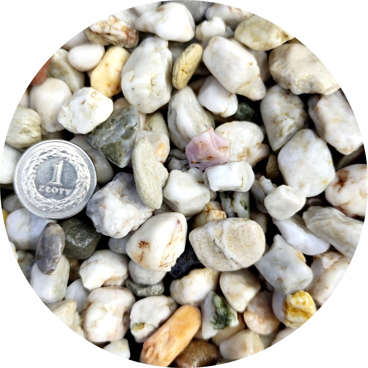 Kámen oblázek Přírodní zahradní Perlový Křemen Bílý 7-15 mm 25 kg