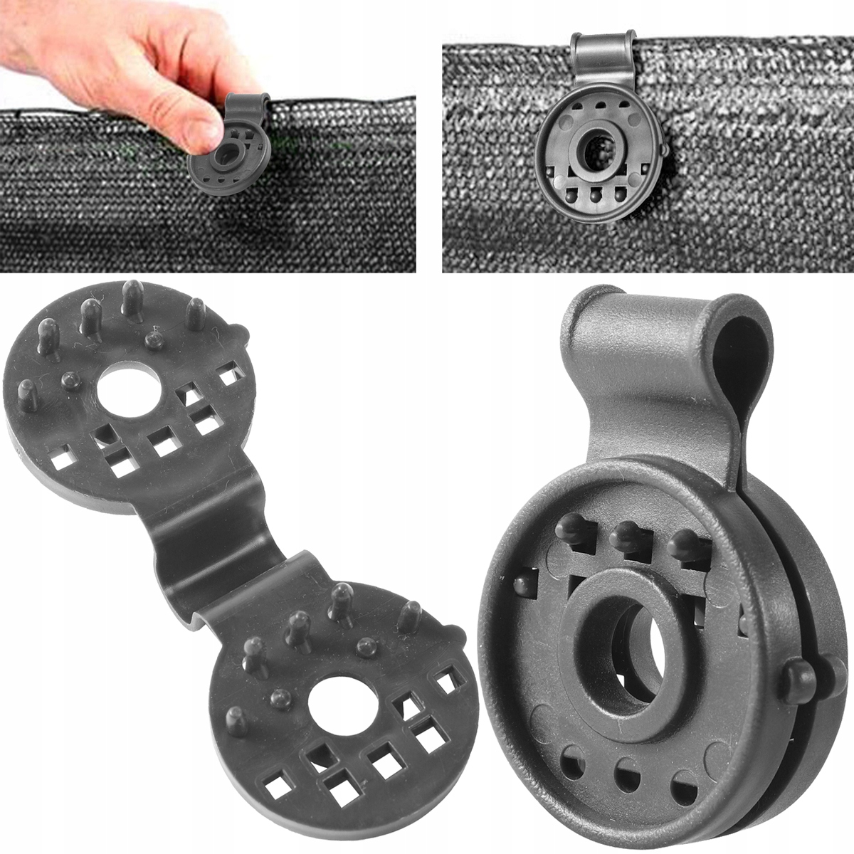 KLIPSY ZACISKOWE DO MOCOWANIA SIATKI CIENIUJĄCEJ