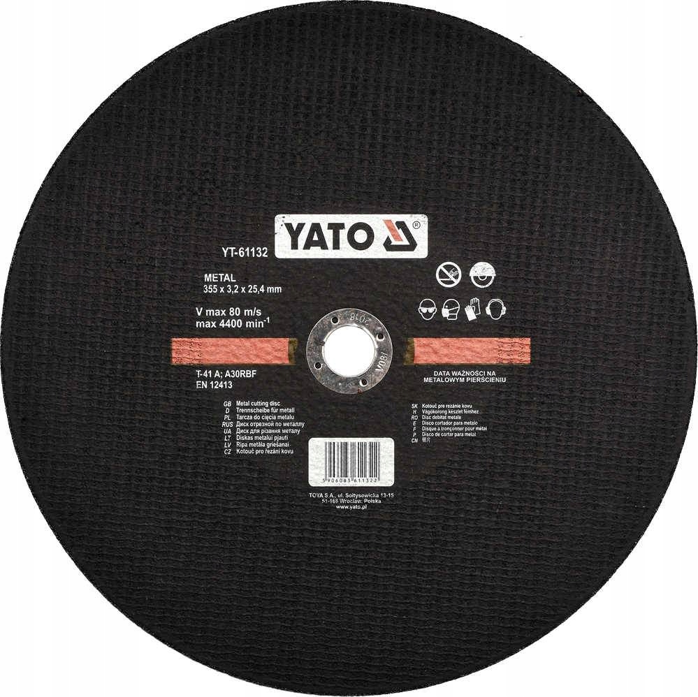

Yato Tarcza Tnąca Do Cięcia Metalu 355x3,2x25,4 mm