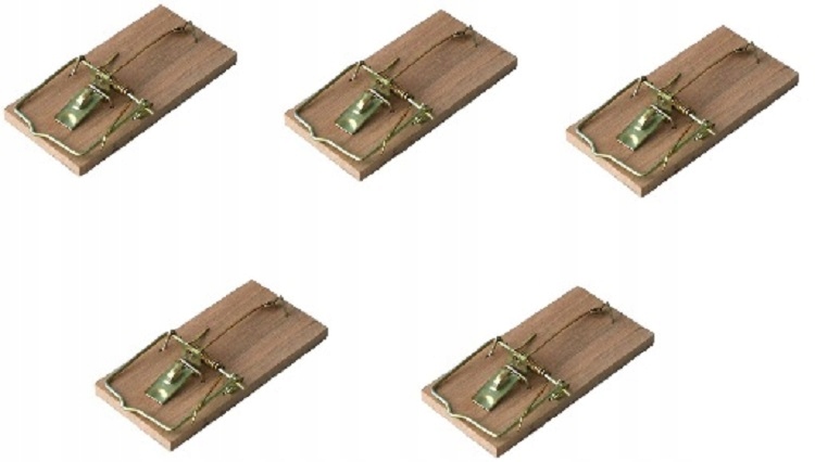 

Bros pułapka na myszy drewniana Zestaw 5 sztuk