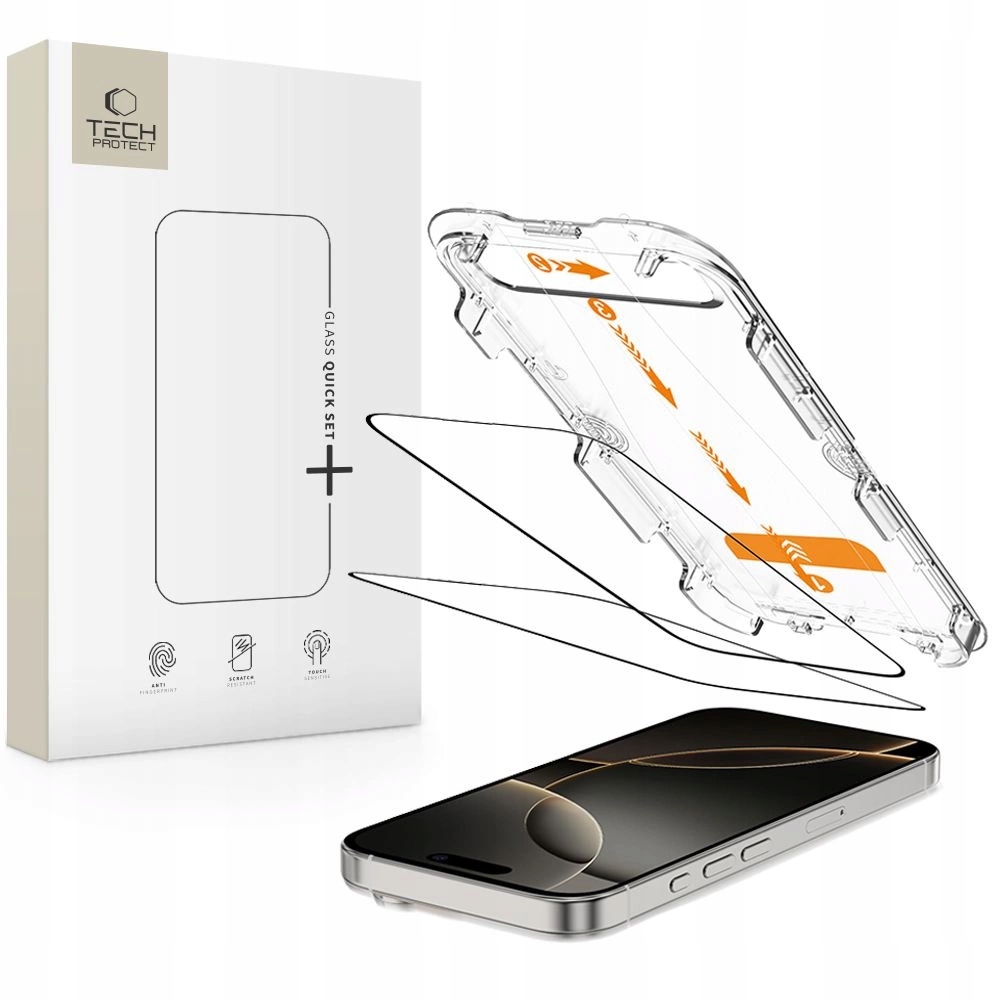 Tech-protect Szkło Hartowane Quick Set+ 2-PACK Do Iphone 16 Pro Ochrona