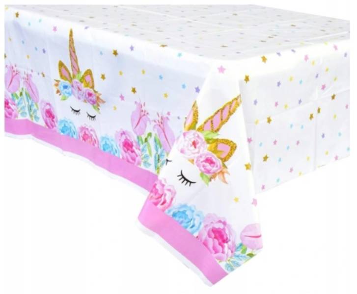 Obrus foliowy Jednorożec urodziny ROCZEK 180x110cm