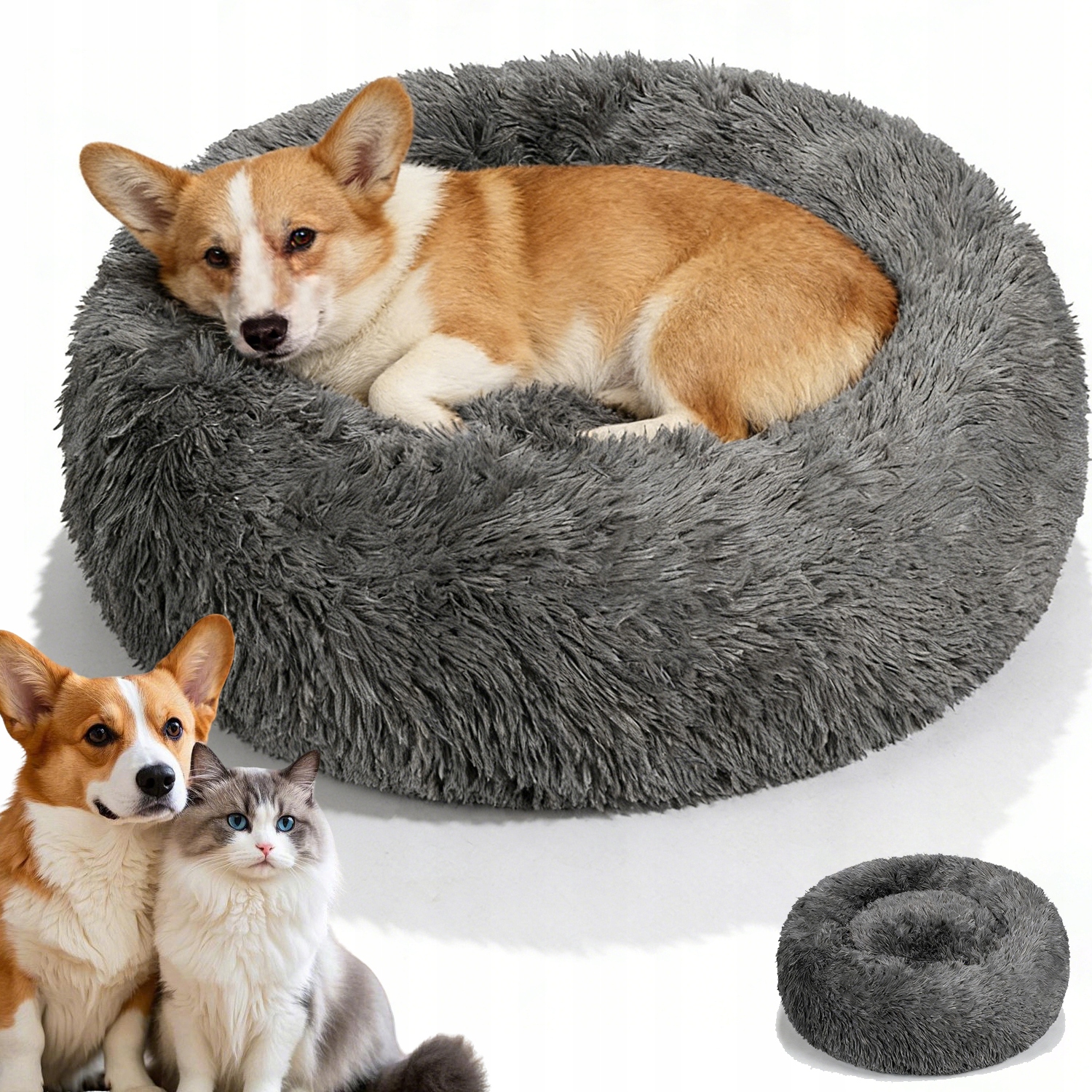 Levně Multifunkční Kulatý Postel Pro Zvířata Domeček Pro Kočky 60*60*20 Bavlna