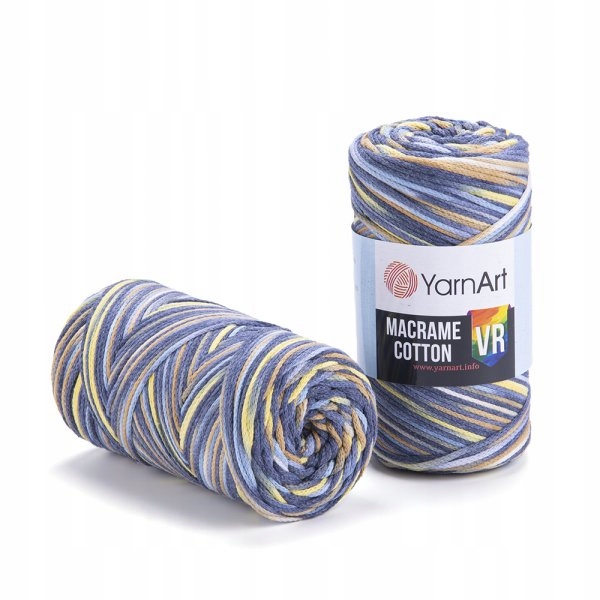 YarnArt Macrame Cotton Vr 915 modrý provázek makramé sada 4 x 250 g