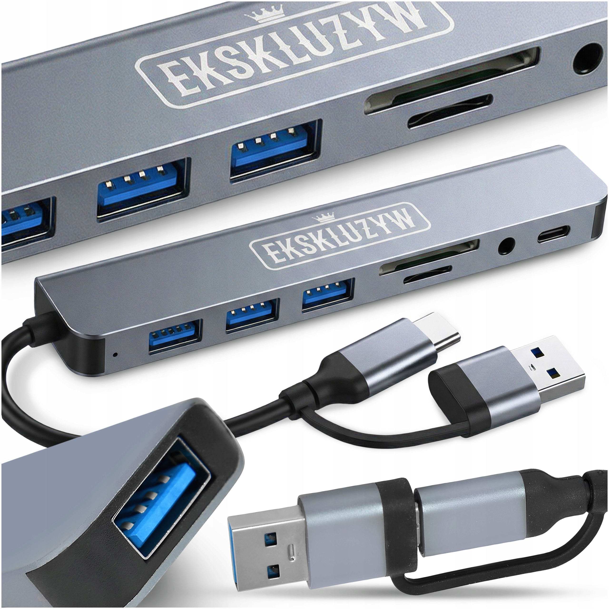 Hub USB do laptopa komputera 8 portów
