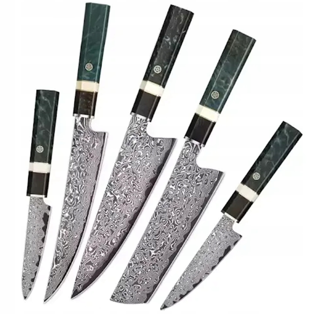 Sada damaškových kuchynských nožov Zenith Zelená/Čierna KP-37498
