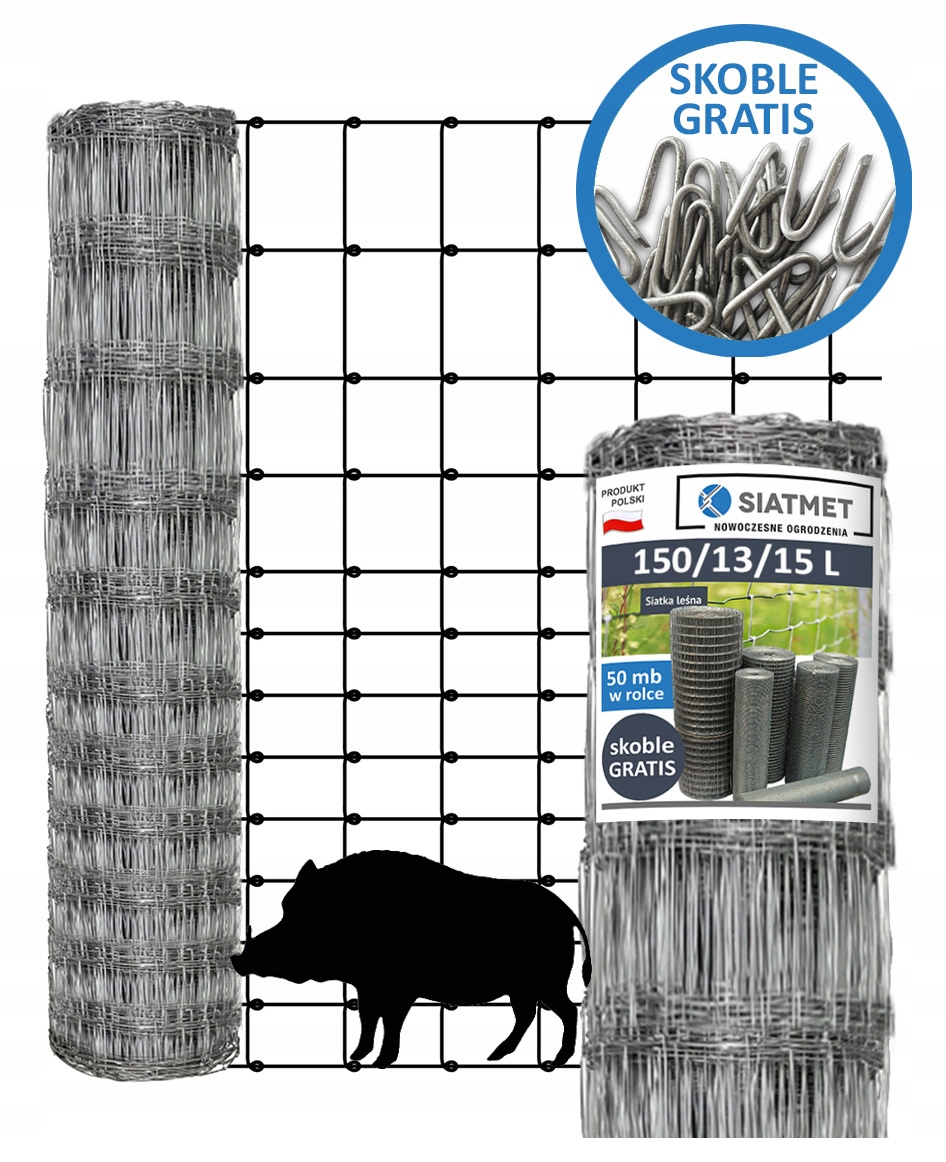 Siatka ogrodzeniowa leśna 150/13/15 L 50 m