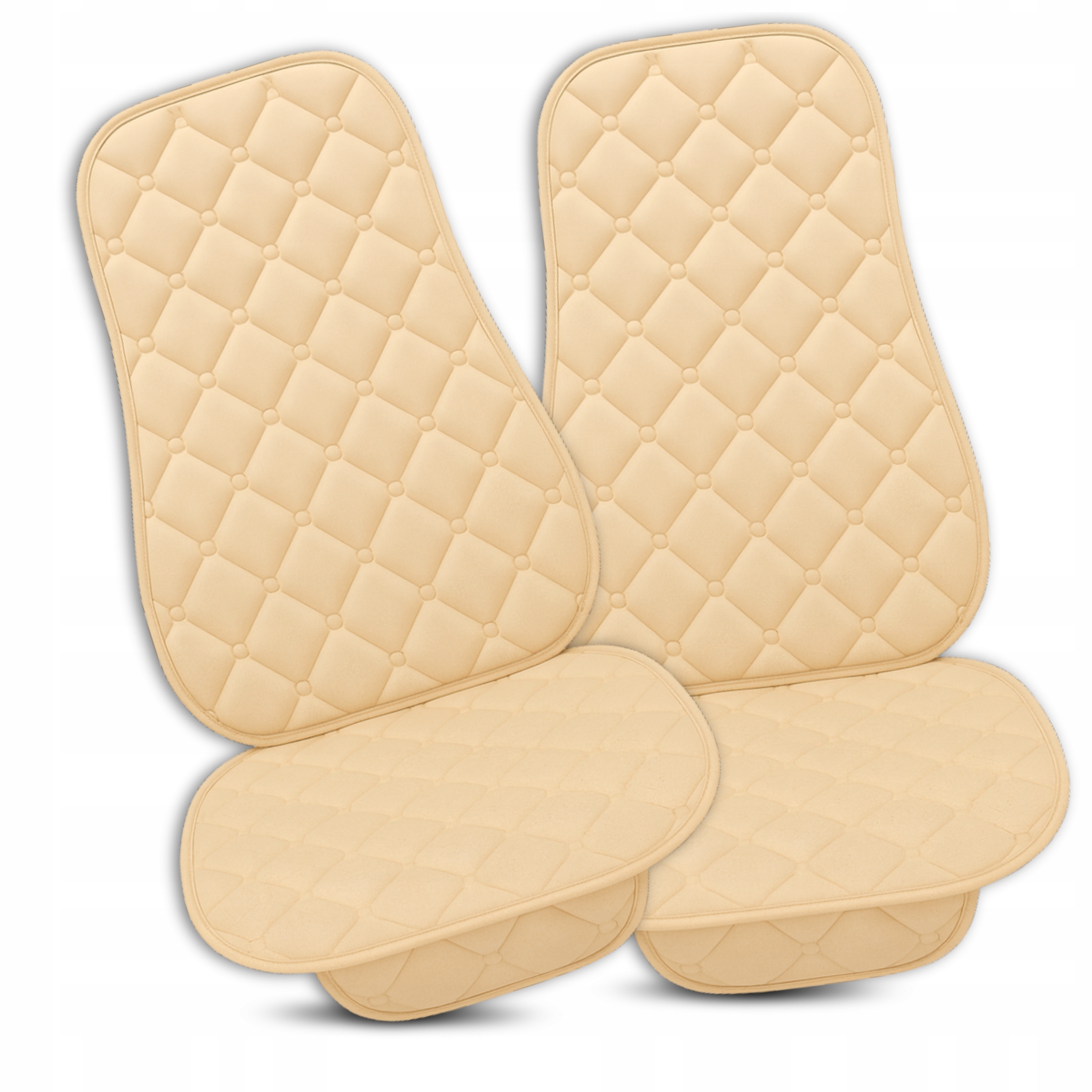Pokrowiec na siedzenie samochodowe wodoodporne pikowane beżowe 2 sztuki
