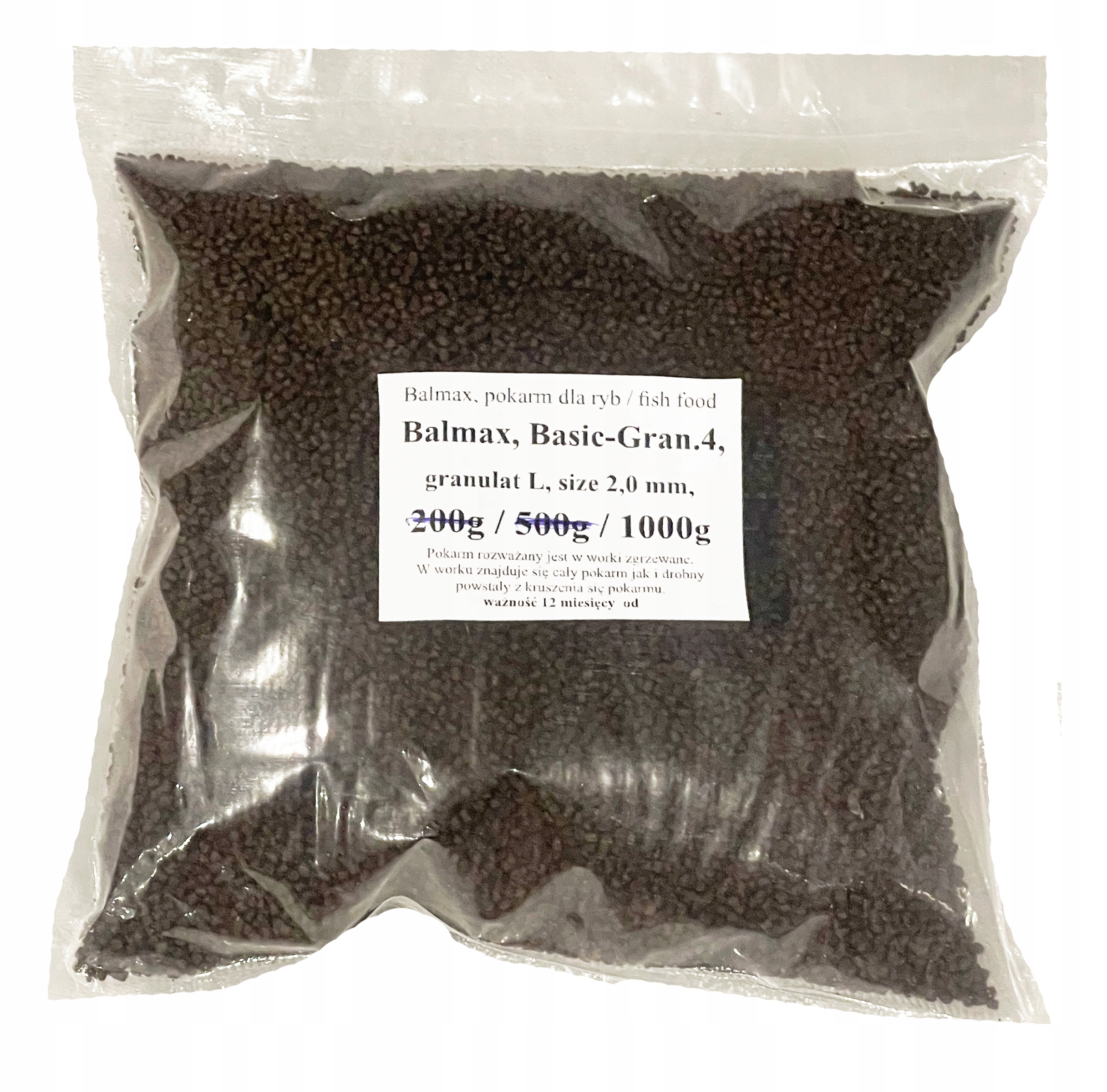Balmax, Basic-Gran.4, granulát L, 2,0 mm, pro ryby, cichlidy, cichlid, 1 kg.