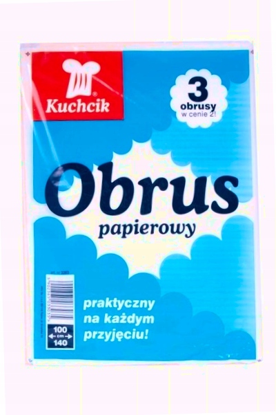 

Obrus papierowy 100x140 biały jednorazowy 3szt.