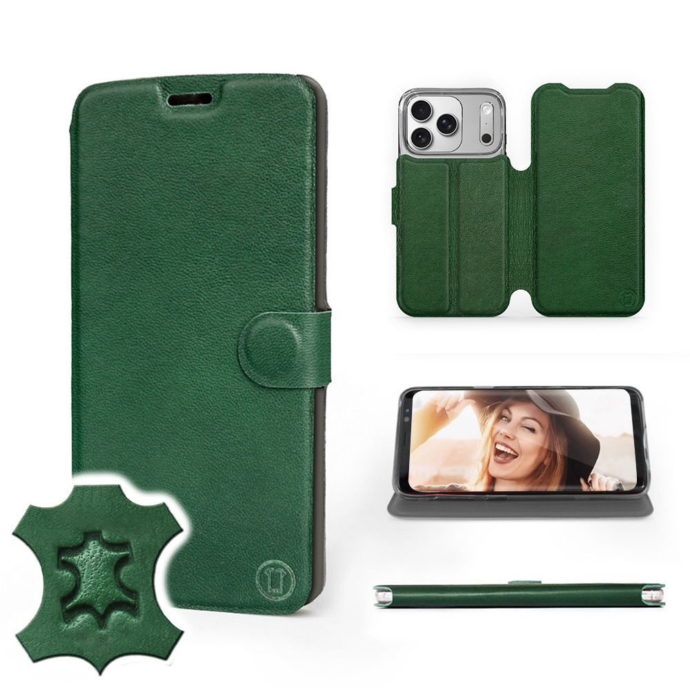 Etui Mobiwear do Apple iPhone 17 Pro Green Leath