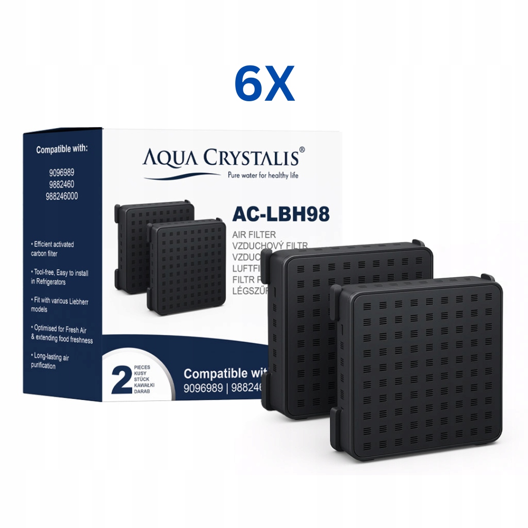 2x Vzduchový filtr AC-LBH98 pro lednice Liebherr (kompatibilní s 9096989 Fr