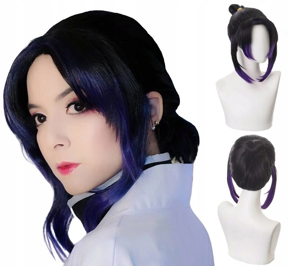 Dámská Paruka S Černými Pramínky Ombre Umělá Syntetická 37 CM