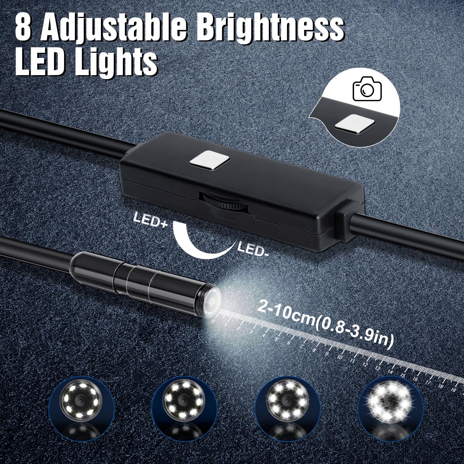 ROMON Kamera Endoskopowa 1080P HD Wodoodporna IP67 8 LED 5M dla Smartfonów — miniatura 3