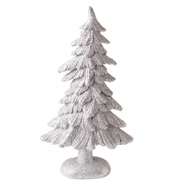 

Srebrna choinka ceramiczna z brokatem h=28,5 cm
