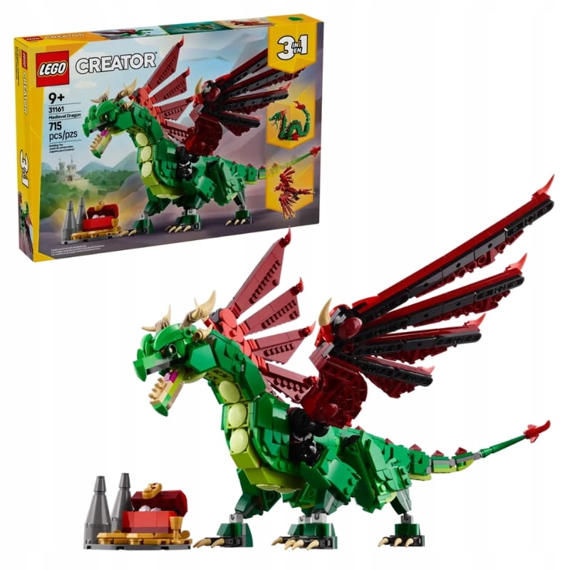 Lego Creator 31161 Středověká Sada Drak Stavebnice 3V1 715 Dílků 9+