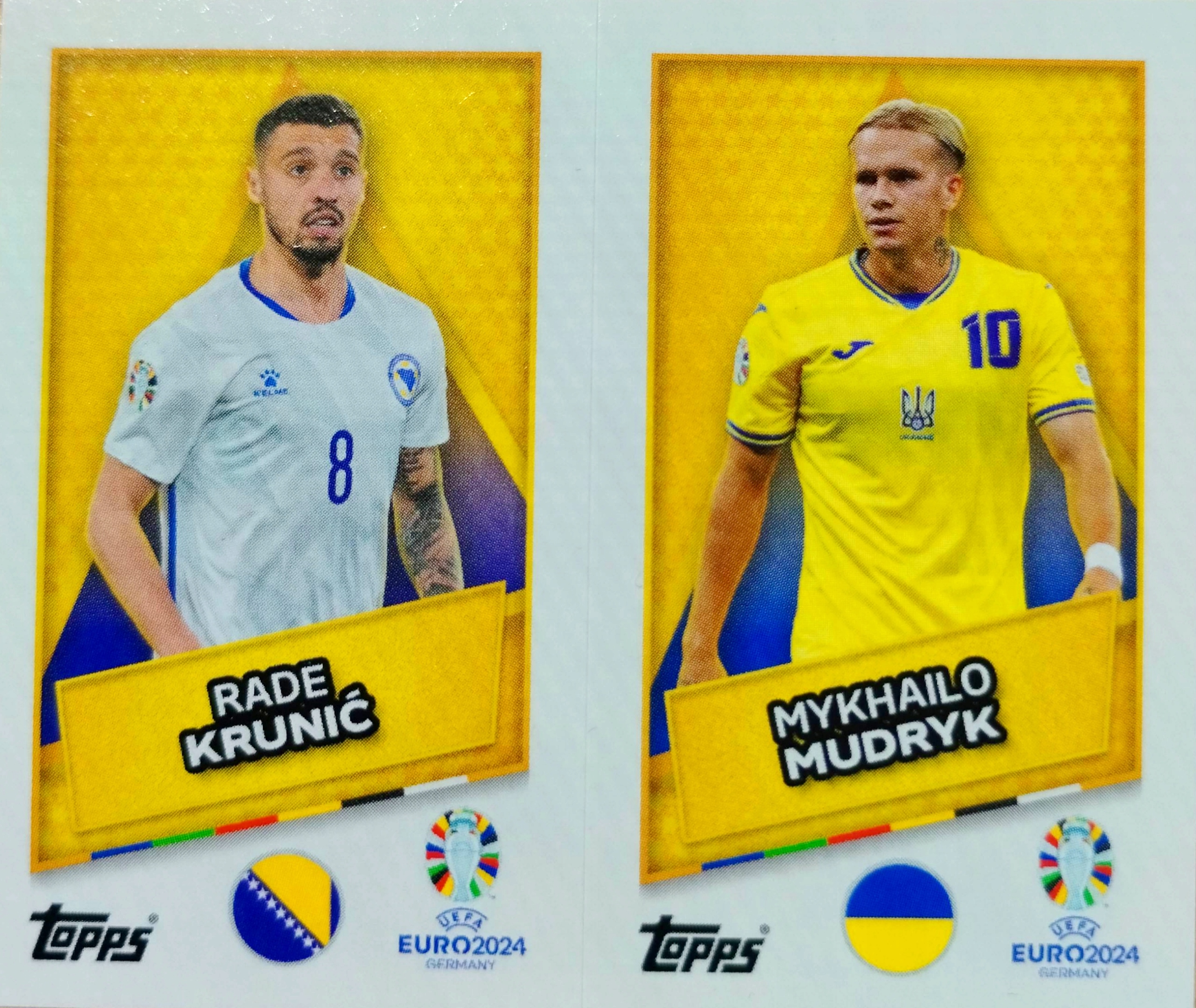 Euro 2024 Topps Match Attax naklejka Sp Ukr Mudryk Bih Krunic