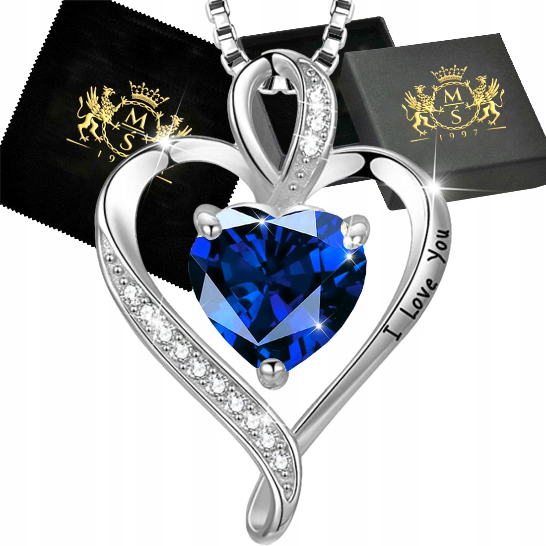 Naszyjnik Srebrny Srebro 925 Łańcuszek Wisiorek Serce dla kobiety