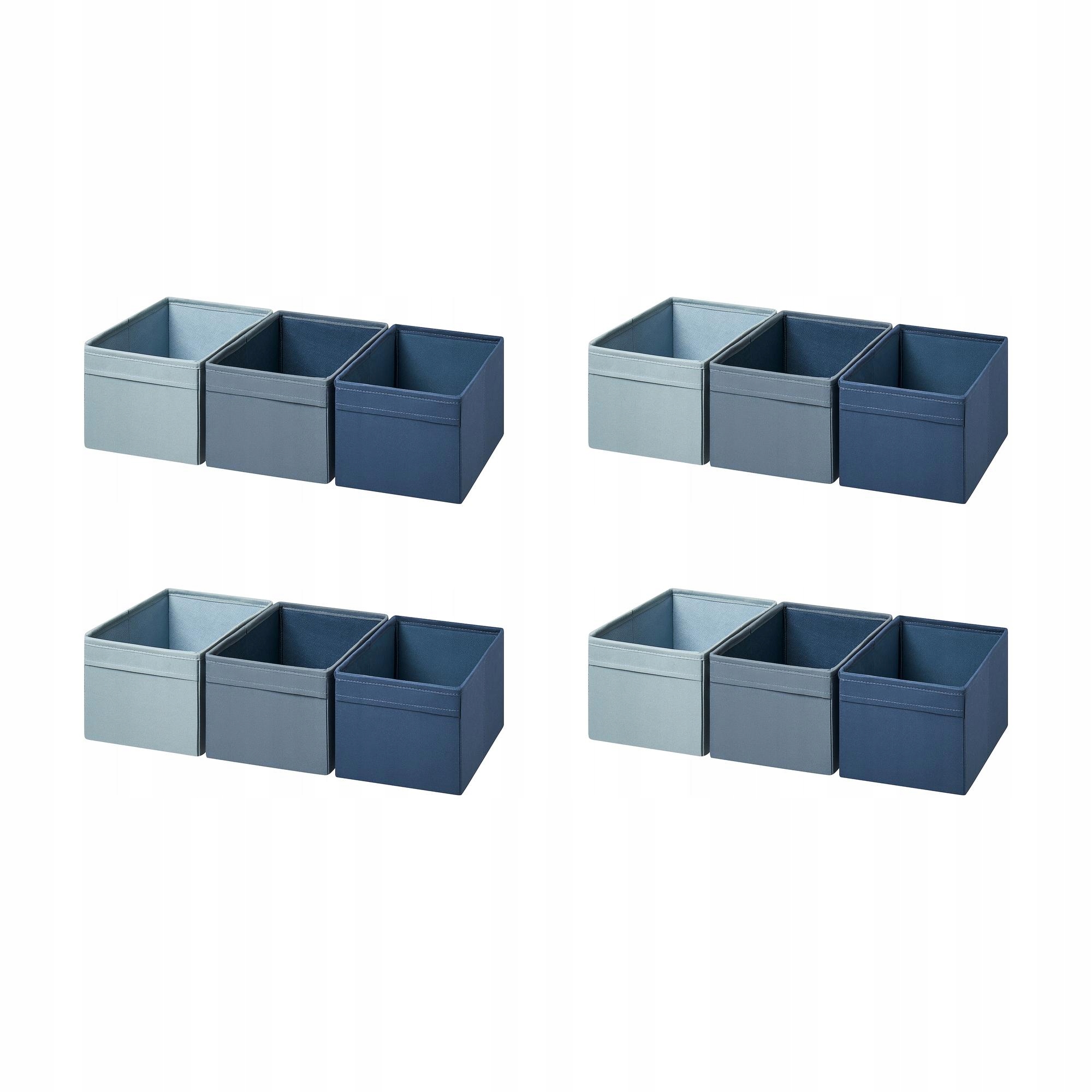4 ks Organizační krabičky modré 3 ks 18x25x15 cm Drona