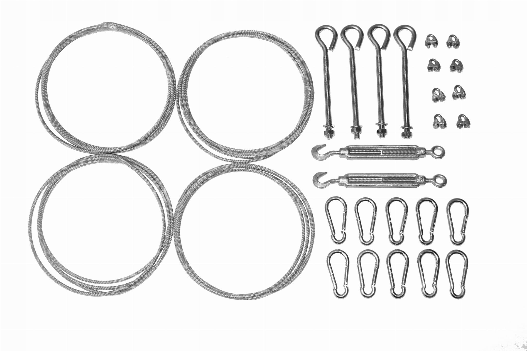 ZESTAW DO MONTAŻU ŻAGLI PRZECIWSŁONECZNYCH KWADRAT / PROSTOKĄT DO METALU